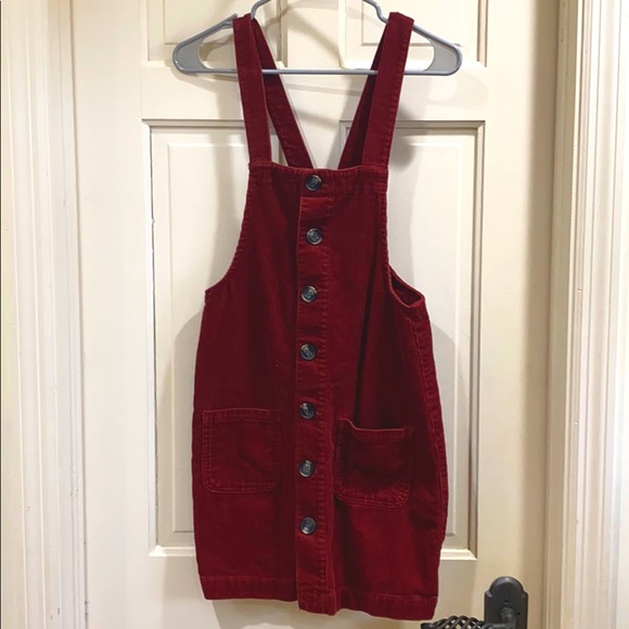 Dresses & Skirts - 🇺🇸Burgundy Corduroy Overall Dress